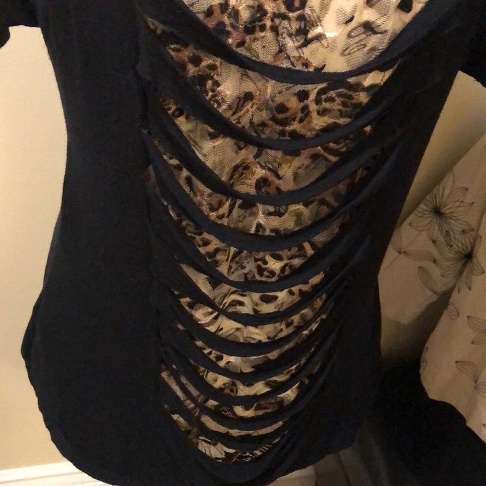 Love J open shoulder sparkle embellished leopard heart ripped back over 🐆 lace - Picture 3 of 11